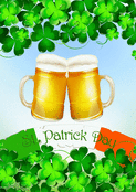 Pintes et tr&egrave;fles pour la f&ecirc;te irlandaise